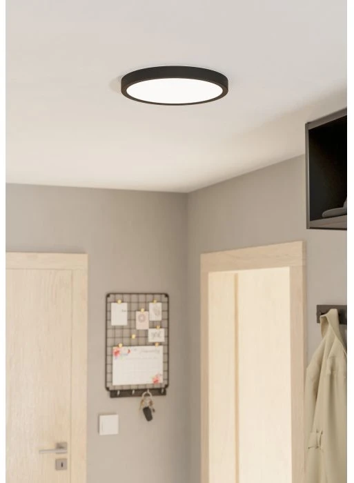20,5W LED paviršinė panelė FUEVA 5, juodu korpusu, 3000K, 28,5cm, dimeriuojama