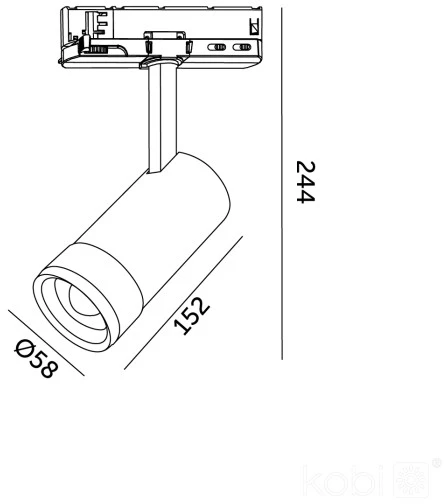 20W akcentinis šviestuvas į 3 fazių bėgelius LED NEXTRACK VISION, baltas, 3000/4000/5000K, 30-60°
