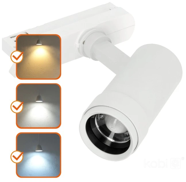 20W akcentinis šviestuvas į 3 fazių bėgelius LED NEXTRACK VISION, baltas, 3000/4000/5000K, 30-60°