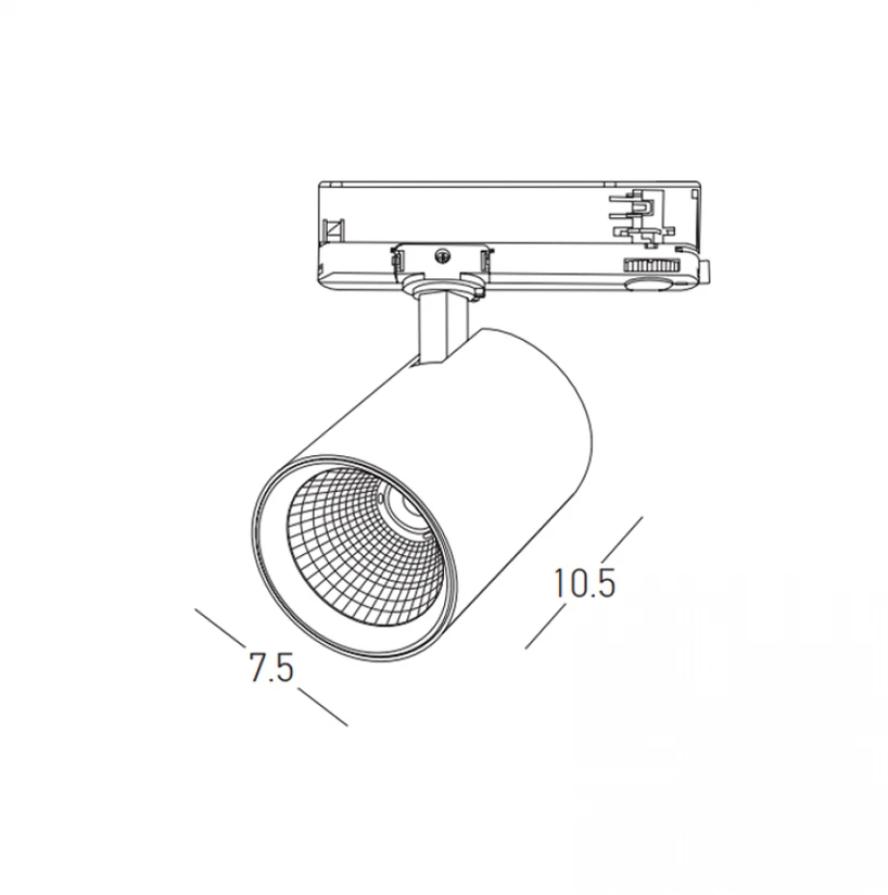 20W LED akcentinis šviestuvas į 3 fazių bėgelius, juodas, 2700/3000/4000K, S233