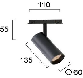 20W LED akcentinis šviestuvas į magnetines sistemas VIOKEF MAGNETIC, juodas, 3000/4000/6000K, 4244100S