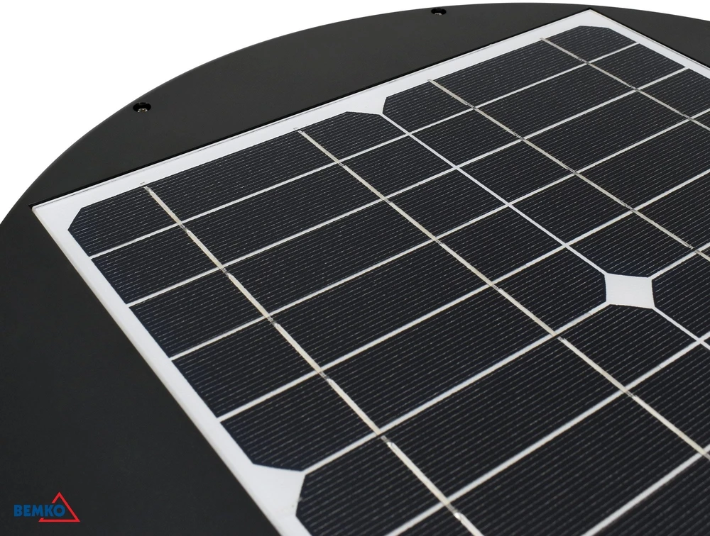 Bemko 20W LED gatvės šviestuvas su saulės baterija, juodas, 4000K, IP65
