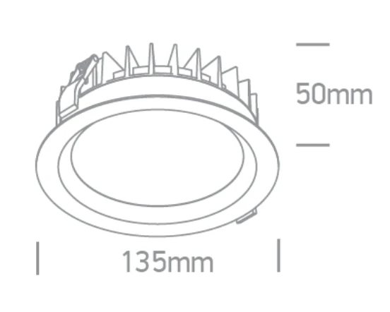 20W LED įleidžiamas šviestuvas, baltas, 3000/4000/5000K, IP54, 10120BX/W/V