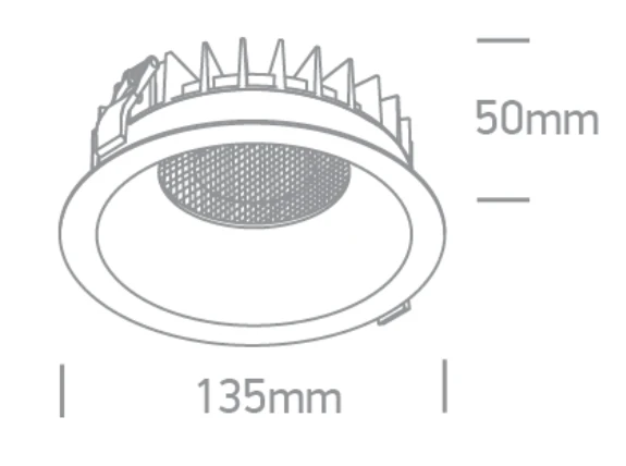 20W LED įleidžiamas šviestuvas, baltas, 3000/3500/4000K, su filtru nuo akinimo, 10120DH/W/V