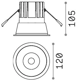 20W LED įleidžiamas šviestuvas GAME, baltos/aukso sp., 2700K, 341392