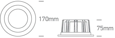 20W LED įleidžiamas šviestuvas, juodas, 3000/4000/5000K, 10120CA/B/V