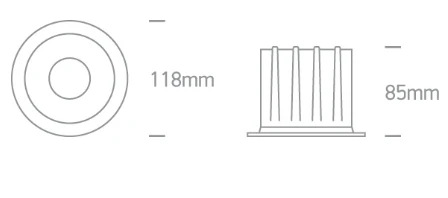 20W LED įleidžiamas šviestuvas, juodas, 3000/3500/4000K, 10120Z/B/V