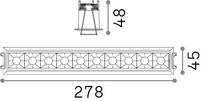 20W LED įleidžiamas šviestuvas LIKA, baltas korpusas/juodas reflektorius, 2700K, 341743