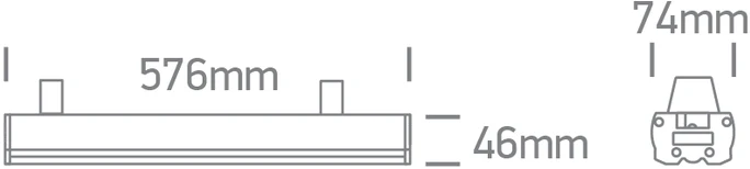 20W LED linijinis pramoninis šviestuvas, juodas, 3000/4000/5000K, 38100A/B/V