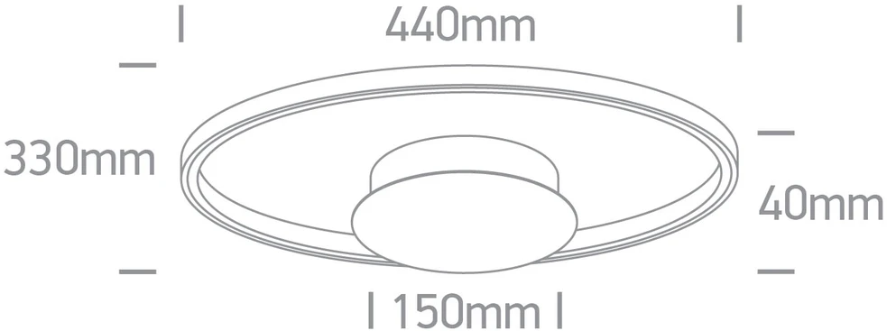 20W LED lubinis šviestuvas, juodas, 3000K, dimeriuojamas, 63154B/B/W
