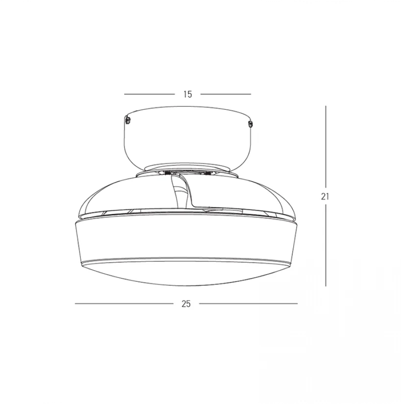 20W LED lubinis šviestuvas - ventiliatorius, baltas/skaidrus, 3000/4000/6500K, 25329