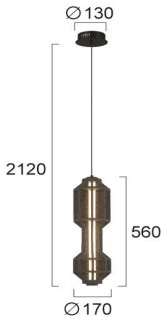 20W LED pakabinamas šviestuvas ARTISTI, tamsiai pilkos/juodos sp., 3000K, 4322400