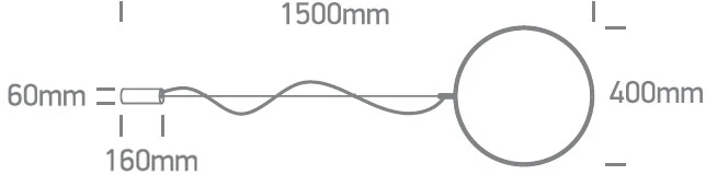 20W LED pakabinamas šviestuvas, juodas, 3000K, 40cm, dimeriuojamas, 63152A/B/W