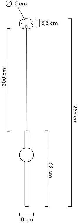 20W LED pakabinamas šviestuvas LIBRA 60 IN, aukso sp., 3000K