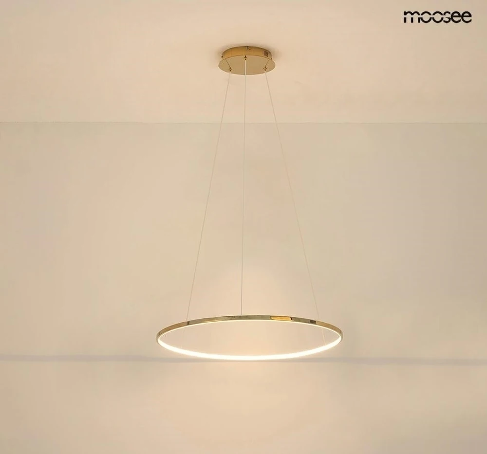 20W LED pakabinamas šviestuvas RING SLIM 40, aukso sp., 3000K, su nuotolinio valdymo pulteliu, dimeriuojamas