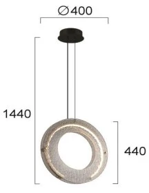 20W LED pakabinamas šviestuvas TAMARA, juodos ir bronzos sp. korpusu/dūmų sp. stiklas, 3000K, 4322700