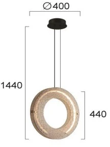 20W LED pakabinamas šviestuvas TAMARA, juodos ir bronzos sp. korpusu/gintaro sp. stiklas, 3000K, 4322701