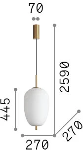20W LED pakabinamas šviestuvas UMILE, baltas, 3000K, 314945
