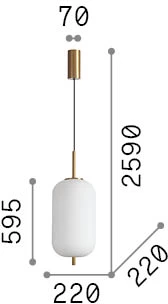 20W LED pakabinamas šviestuvas UMILE, baltas, 3000K, 314952