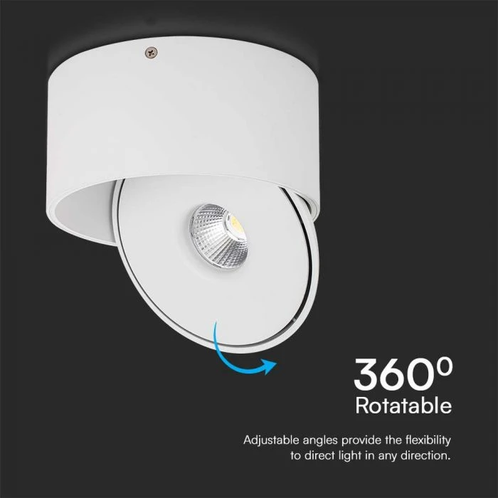Lubinis šviestuvas V-tac 20W LED paviršinis šviestuvas, baltas, 3000-6400K