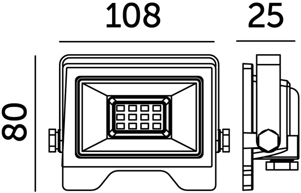 20W LED prožektorius MH, juodas, 4000K, IP65