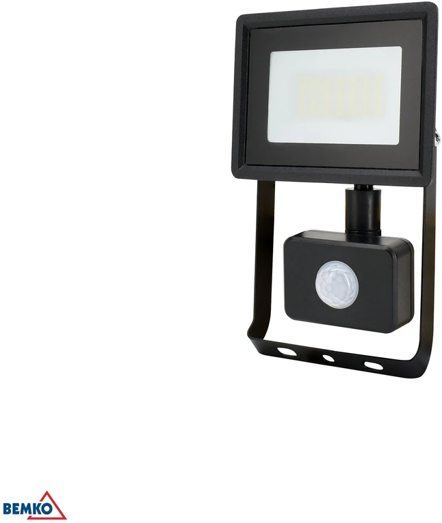 Kafler 20W LED prožektorius su judesio davikliu KASTEL, juodas, 6500K, IP65