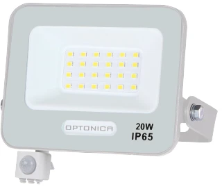 20W LED prožektorius su judesio davikliu, baltas, 3000K