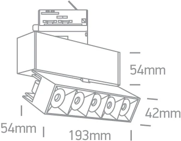 20W LED šviestuvas į bėgelius, juodas, 3000K, 65506BT/B/W