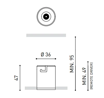 2,1W įleidžiamas šviestuvas SHOT LIGHT TRIMLESS, 2700K, baltas