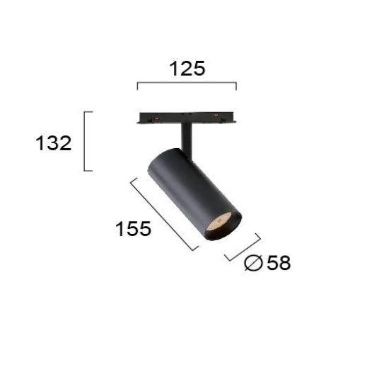 Pakabinamas šviestuvas 21W LED akcentinis šviestuvas į magnetines sistemas VIOKEF MAGNETIC, juodas, 3000K, dimeriuojamas, 4244100