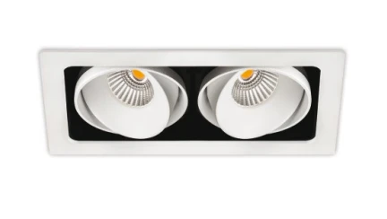 21W LED įleidžiamas šviestuvas TWIST DOUBLE, 3000K (šiltai balta), baltas. Pridedamas DALI maitinimo šaltinis.
