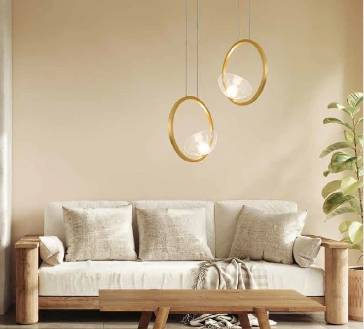 21W LED pakabinamas šviestuvas, aukso sp., 3000K, dimeriuojamas, 23029