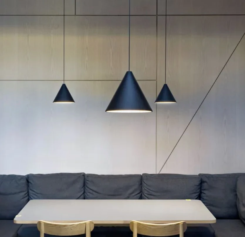 21W LED pakabinamas šviestuvas STRING LIGHT CONE, juodas, 2700K, dimeriuojamas