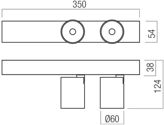 Lubinis šviestuvas 21W LED paviršinis šviestuvas TAKTO, juodos/nikelio sp., 2700K, dimeriuojamas, 01-4205