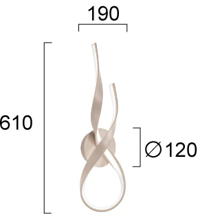 21W LED sieninis šviestuvas RIBBON, smėlio sp., 3000K, 4347900