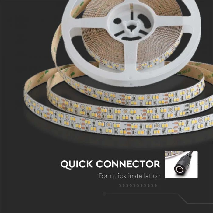 V-tac 21W/m LED juosta, 240LED/m, 24V, 3000/4000/6500K, 5 metrų ritė