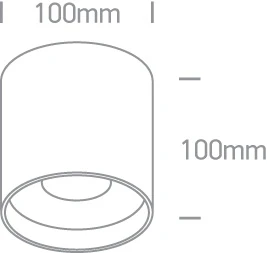 Lubinis šviestuvas 22W LED cilindro formos šviestuvas, juodas, 3000K, 12122C/B/W
