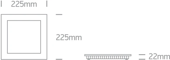 22W LED įleidžiama panelė, balta, 3000K, 50122FA/W/W