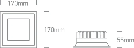 22W LED įleidžiamas šviestuvas, baltas, 4000K, 50122D/W/C