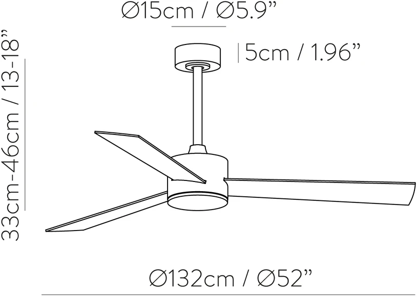 22W LED lubinis šviestuvas SHAMAL, baltos/medžio sp., 3000/4000/6500K, dimeriuojamas, su 35W ventiliatoriumi, V2522030B