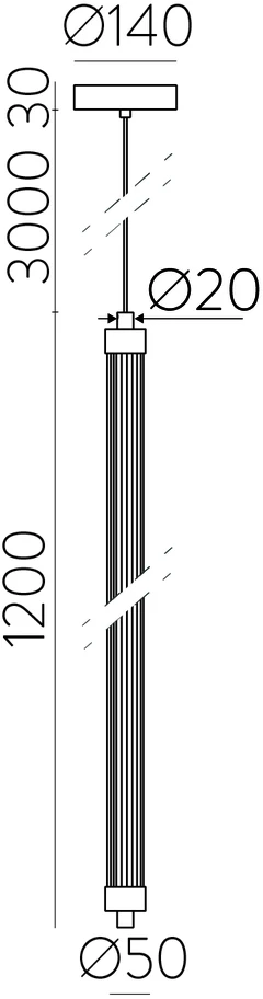 22W LED pakabinamas šviestuvas LINEO, juodas, 2700/3000K, dimeriuojamas, C4008170NDP