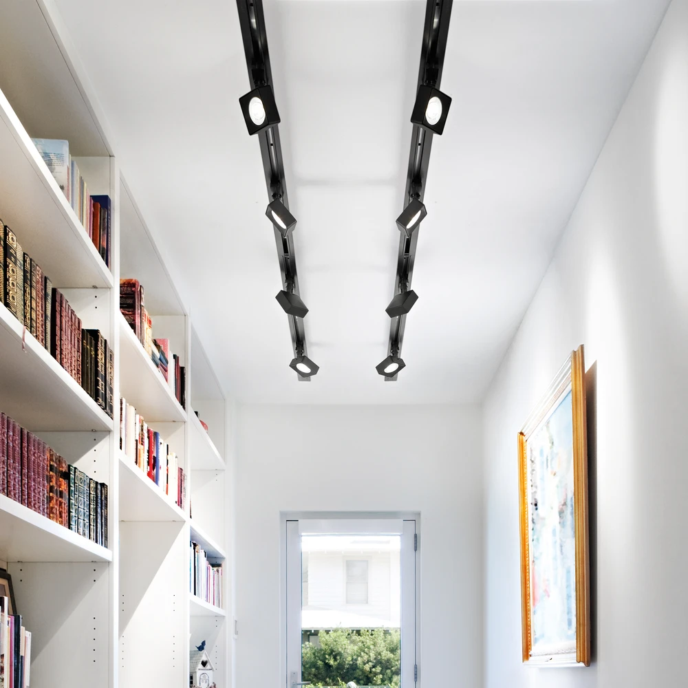 22W LED šviestuvas į 3 fazių bėgelį POV, juodas, 3000K, 296357