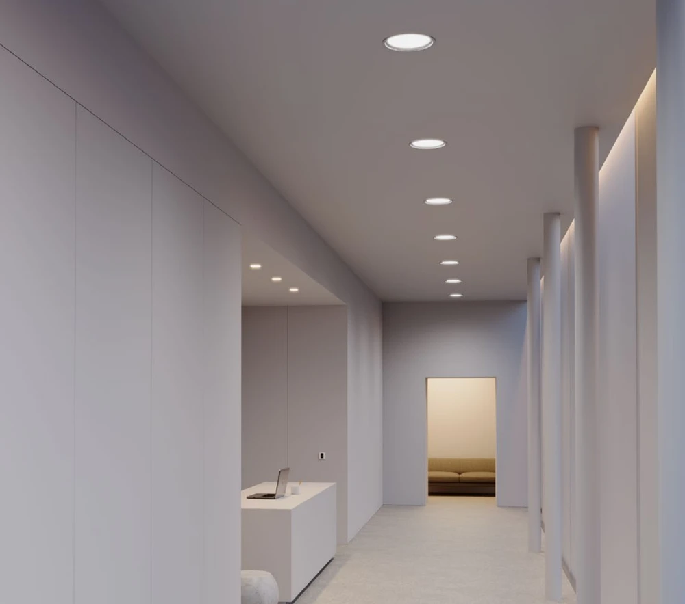 23W LED įleidžiamas šviestuvas XEVO ROUND, matinės baltos sp., 3000/4000/6000K