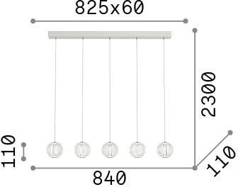 23W LED pakabinamas šviestuvas DIAMOND, chromo sp./skaidrus, 3000K, 343471