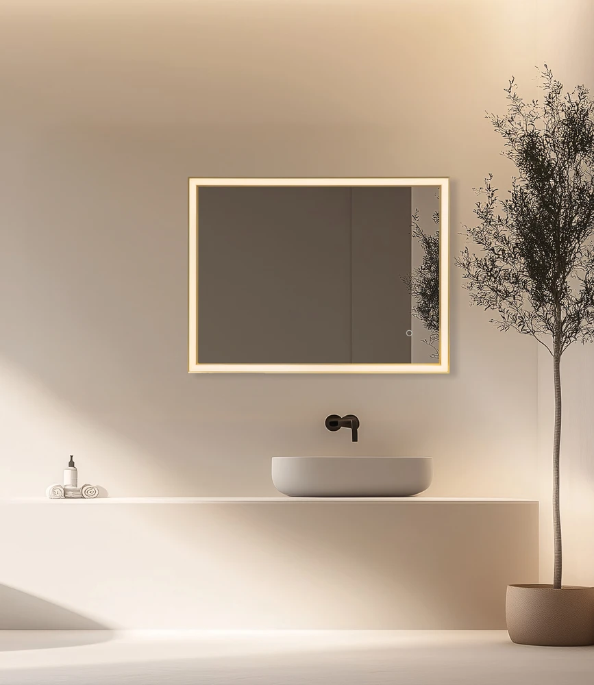 Sieninis šviestuvas 23W LED šviestuvas - veidrodis, anoduoto aukso sp., 3000/4000K, dimeriuojamas, IP44, 25393