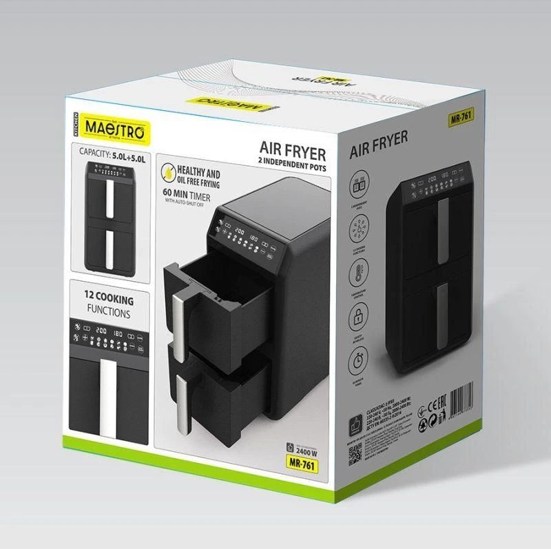 2400 W MR-761 MAESTRO gruzdintuvė be aliejaus