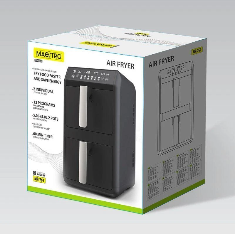 2400 W MR-761 MAESTRO gruzdintuvė be aliejaus