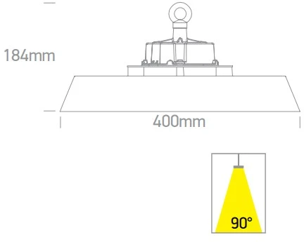 240W LED UFO šviestuvas, juodas, 4000K, DALI2, 63240NL/C