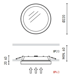 24,5W įleidžiamas šviestuvas STRAM PRISMATIC 3, baltas, 4000K