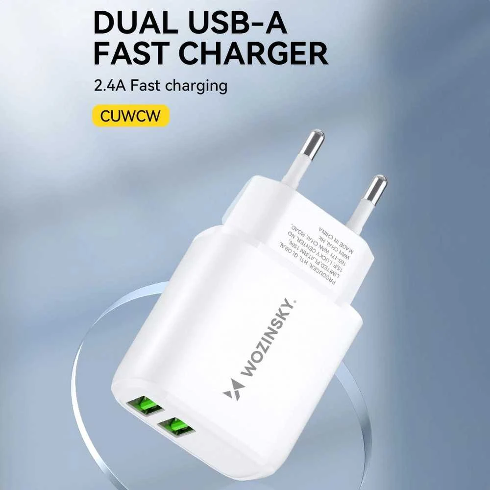 Įkroviklis Wozinsky (CUWCW) (2xUSB 2.4A) baltas